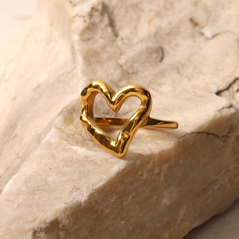 Love Titanium Steel Gold-plated Ring