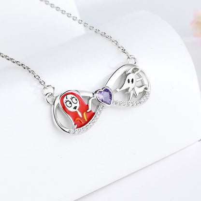 "Family" Zircon Heart Necklace