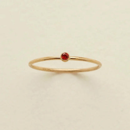 Birthstone 12 Month Birth Slim Ring