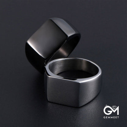 Titanium Steel Simple Square Ring