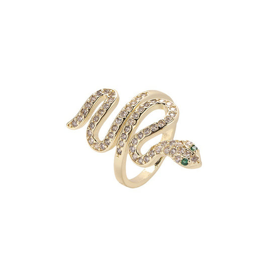 Bohemian Microencrusted Zircon Snake Ring