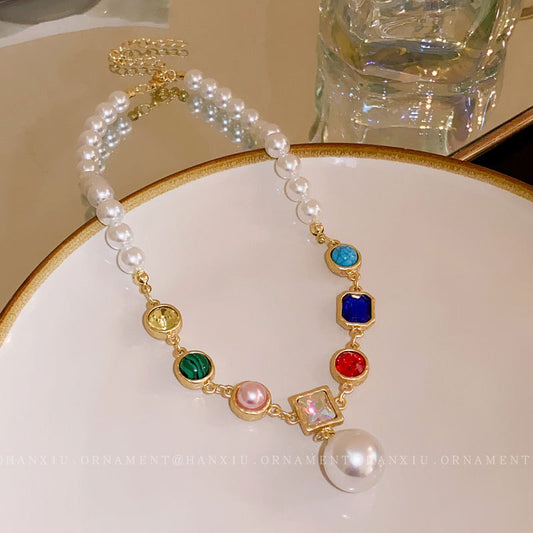 Candy-colored Pearl Beaded Necklace