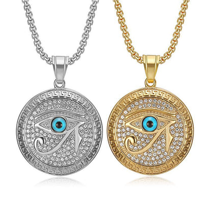 Hip Hop Jewelry Electroplated Zirconia Eye of Horus Pendant