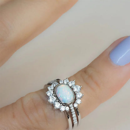 Opal Stacking Three Layer Ring Ring