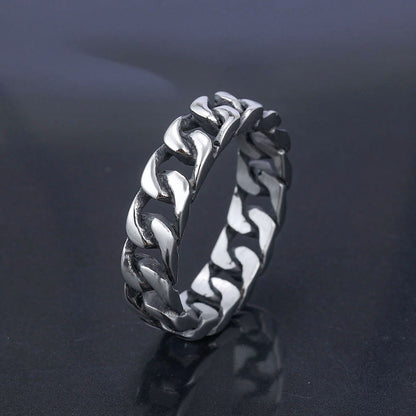 Irregular Diamond Shape Solid Stainless Steel Ring