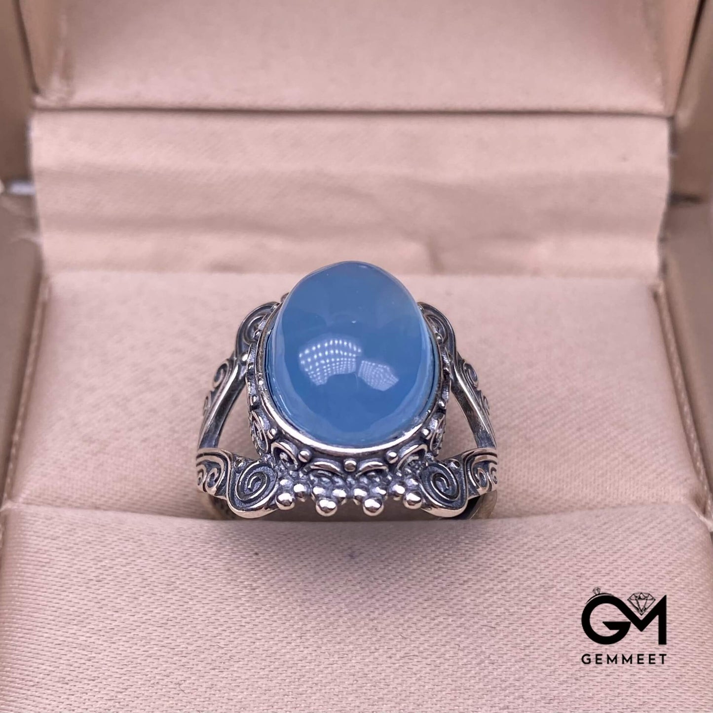 S925 Vintage Aquamarine Ring