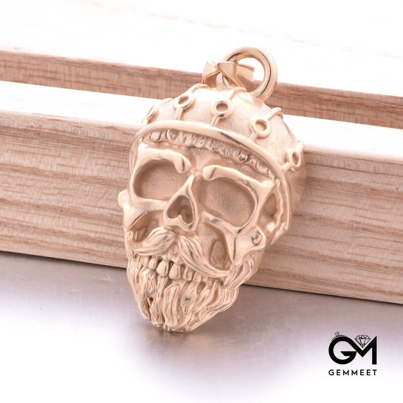 Titanium Steel Rocker Skull Pendant Necklace