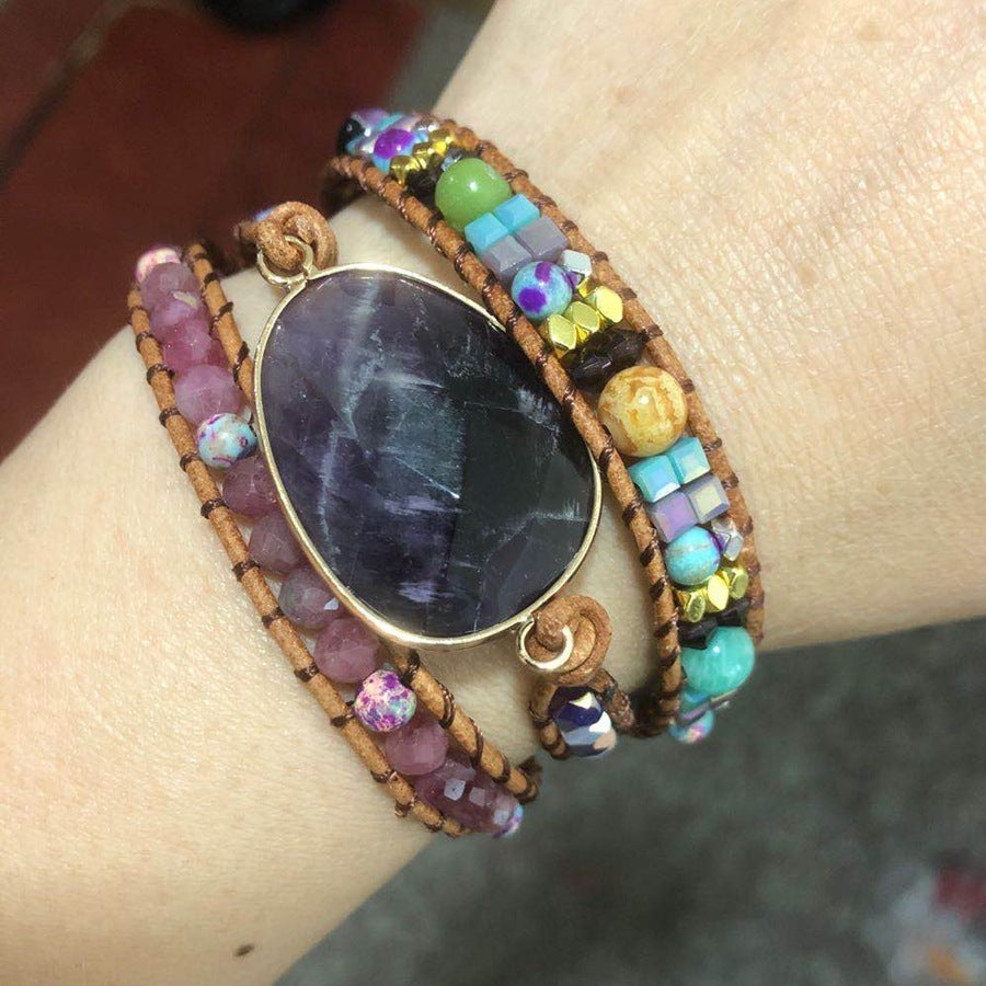 Bohemian Style Amethyst Bracelet