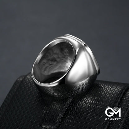 Stainless Steel Plating Blackened AG Men's Ring