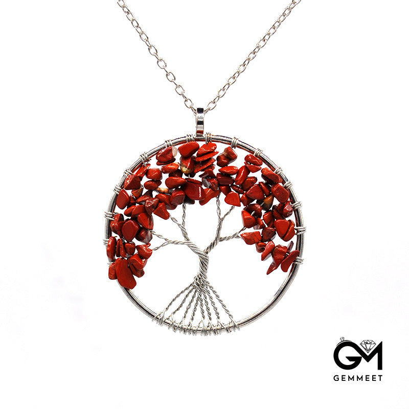 Kabbalah Tree of Life Gravel Crystal Necklace