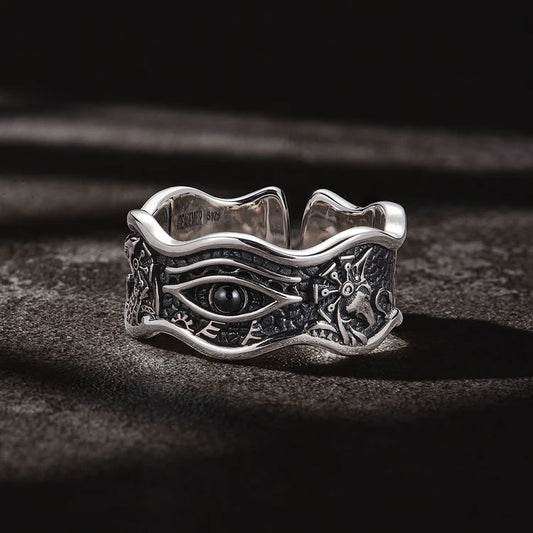 Eye Of God Horus Vintage Sterling Silver Rings