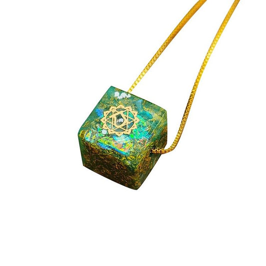 Chakra Orgone Lucky Cube Necklace