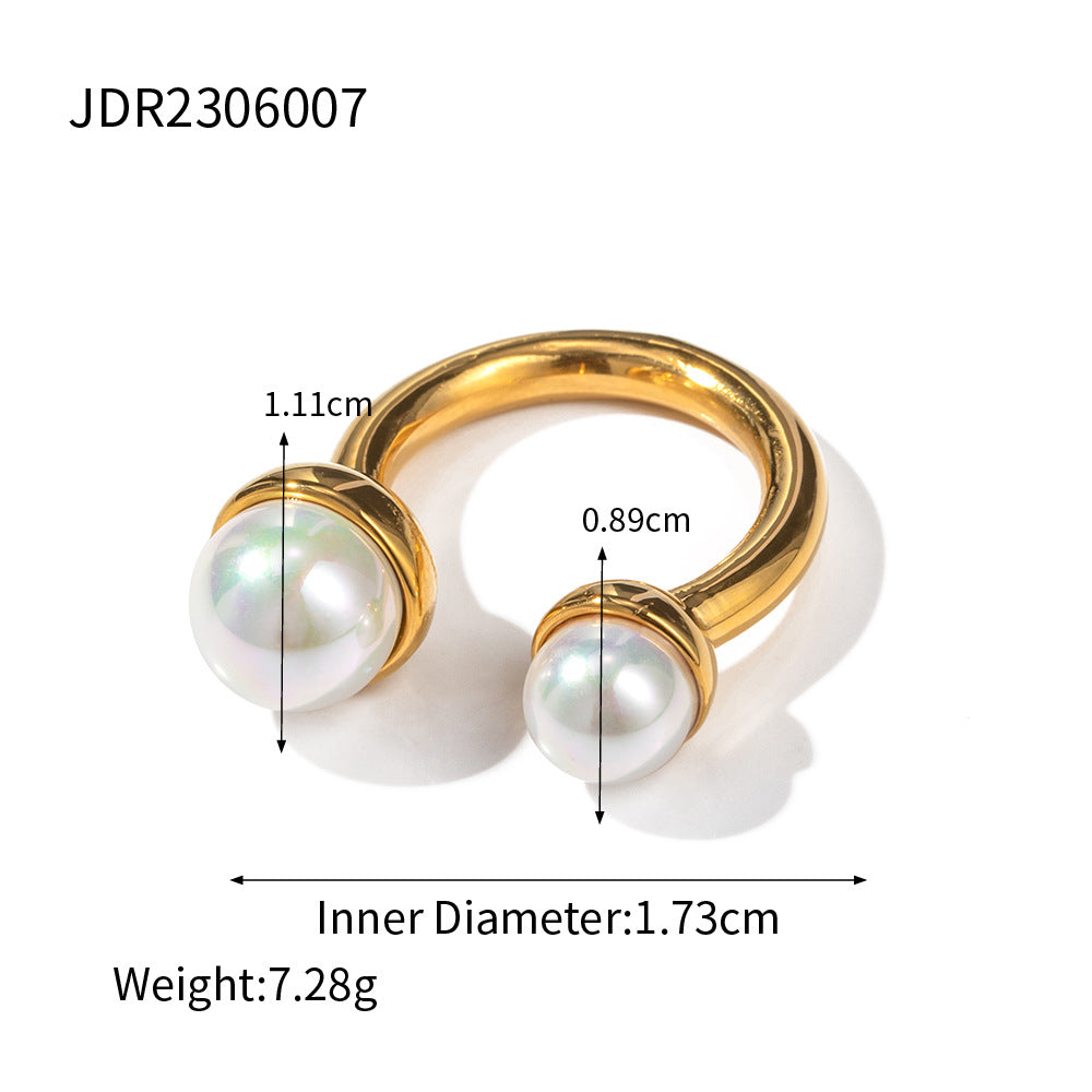 Big & Small Pearl Adjustable Ring