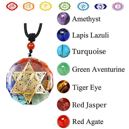 Chakra Hexagram Symbol Yoga Necklace