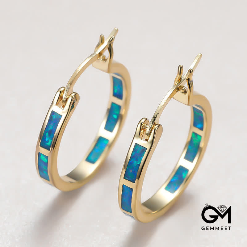 Creative Round Color Opal Earrings