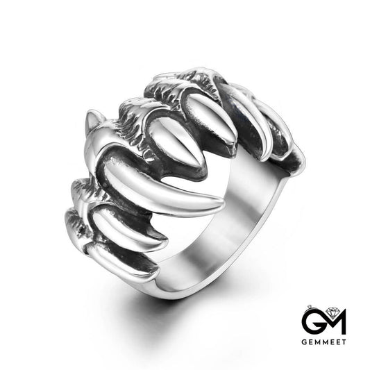 Vintage Titanium Steel Ghost Hand Ring