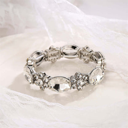 Women's Oval Rhinestone Stretchy Bracelet