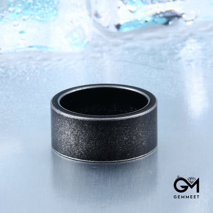 Simple Vintage Stainless Steel Antique Black Ring