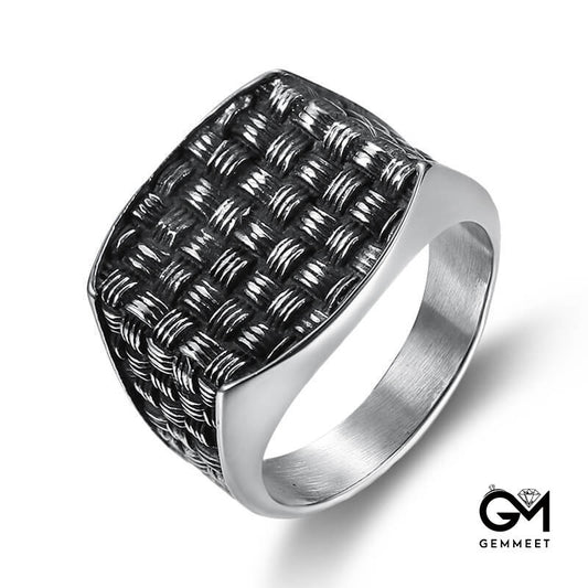 Personality Mesh Woven Men's Ring