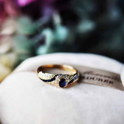 S925 & 18K Gold Noble Luxury Sapphire Ring