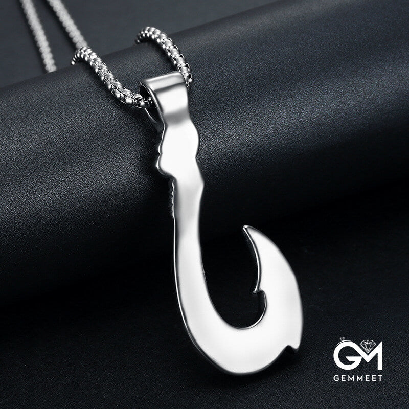 Moana Vintage Stainless Steel Fishhook Pendant