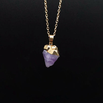 Amethyst Flower Gold-plated Crystal Necklace