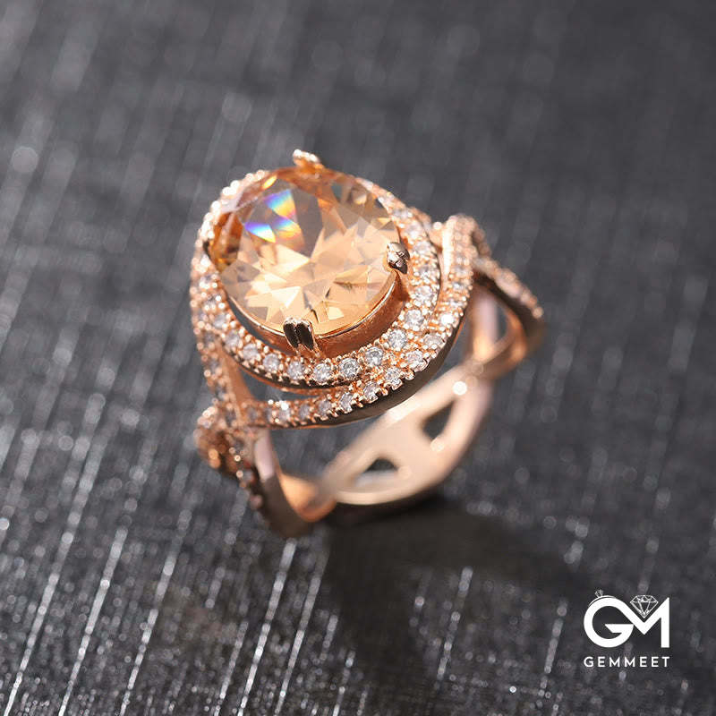 Creative Morganite and Zircon Ring