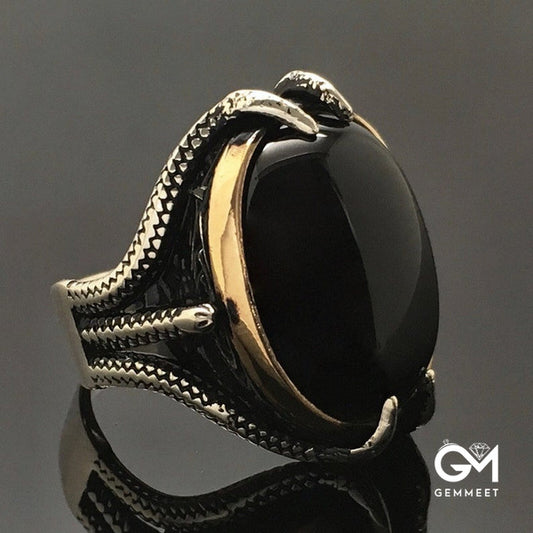 Vintage Black Zircon Eagle Claw Ring