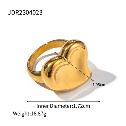 Cute Heart Shape Chunky Signet Ring