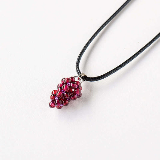 Natural Garnet Grape Shape Necklace