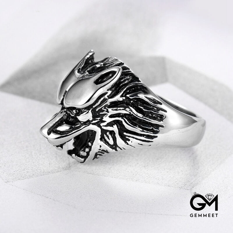 Male Sex Domineering Wolf Head Ring