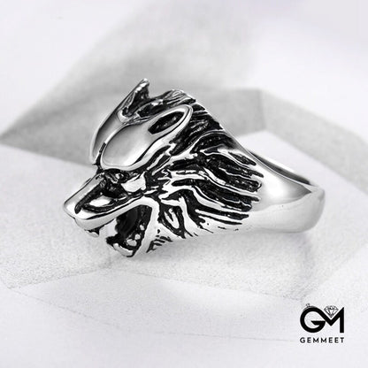 Male Sex Domineering Wolf Head Ring