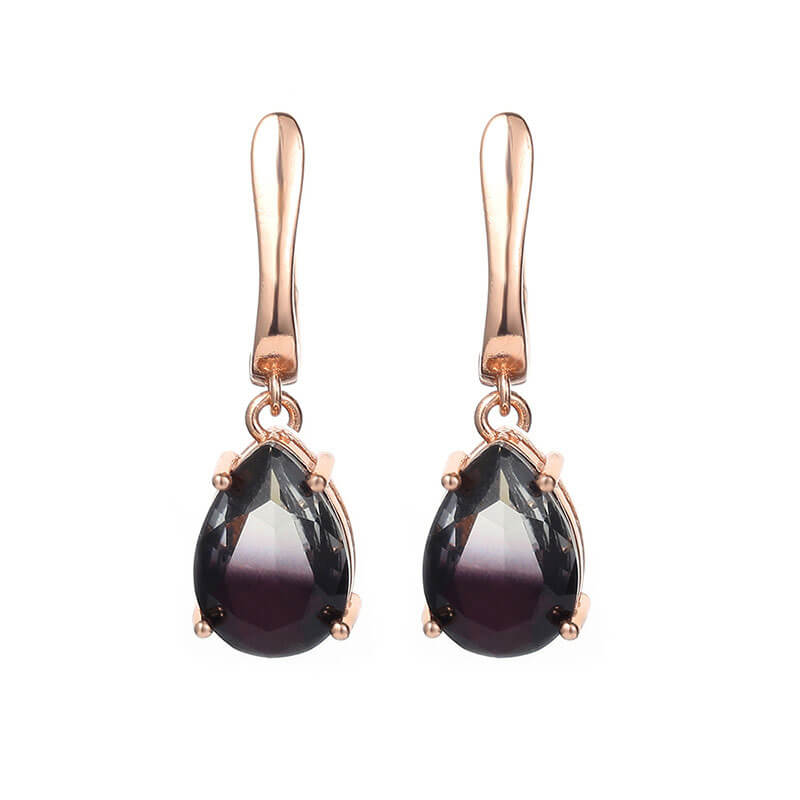 Pear Cut Color Gem Dangle Earrings