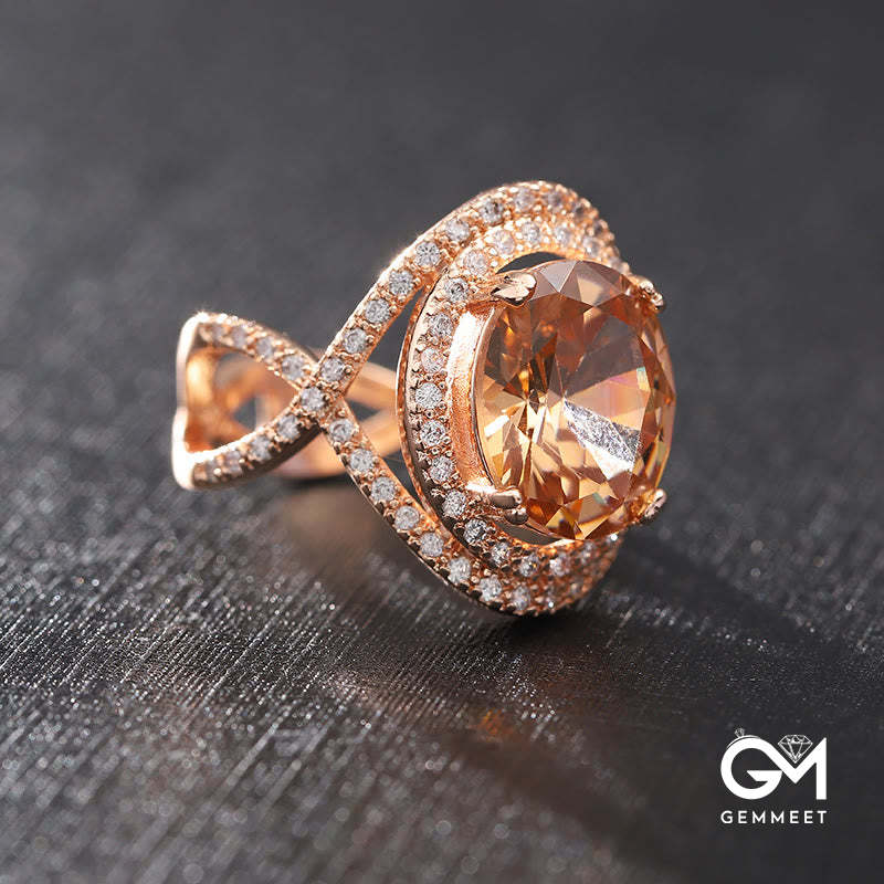 Creative Morganite and Zircon Ring