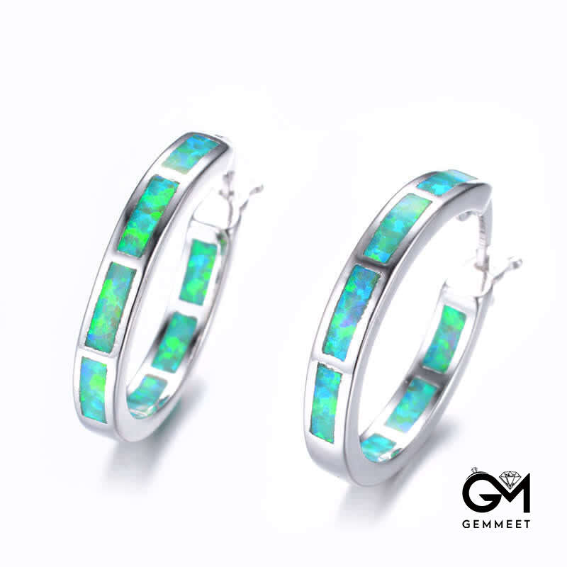 Creative Round Color Opal Earrings