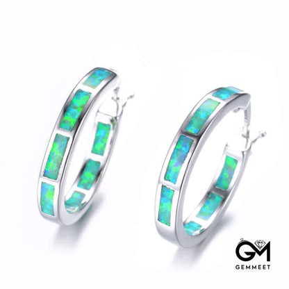 Creative Round Color Opal Earrings