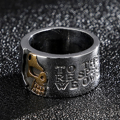 Vintage Men's Skull Palm Print Ring