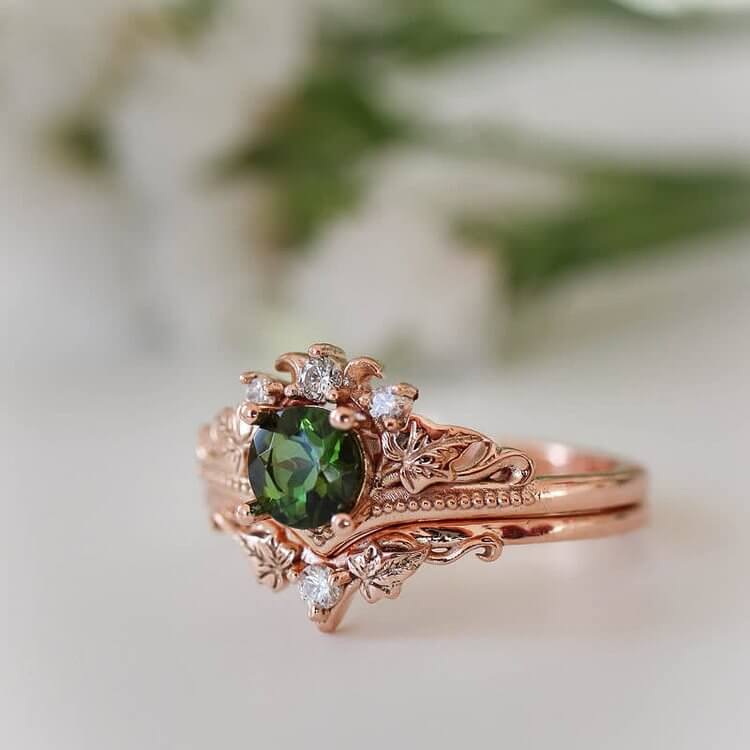 Alexandrite Emerald Natural Crystal Ring