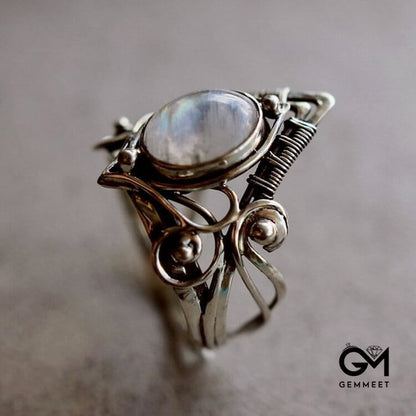 Simple Vintage Moonstone Ring