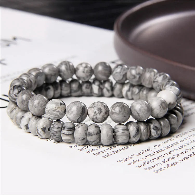 Beaded Jewelry For Man Double Layer Bracelet Set