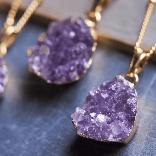 Gold Amethyst Natural Gemstone Pendant