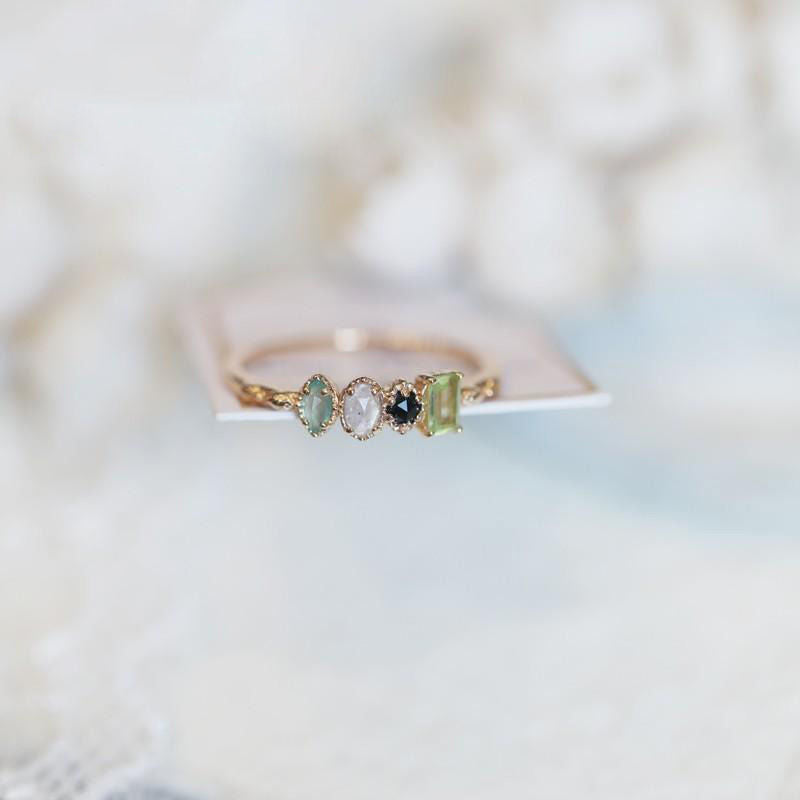 Exquisite Labradorite Crystal Adjustable Ring