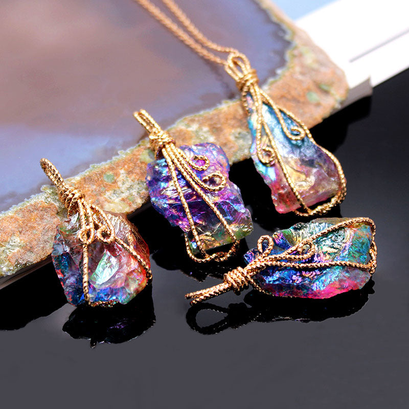 Natural Irregularity Color Stone Necklace