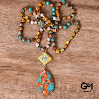 Drop Shaped Oyster Turquoise Mara Necklace