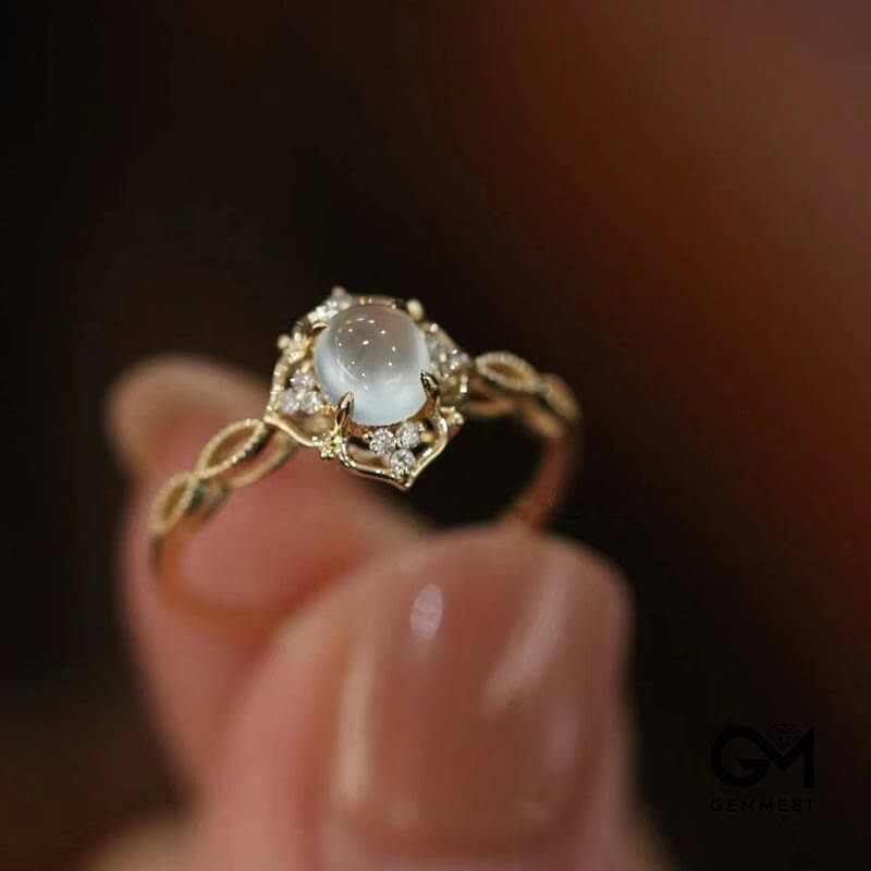 Exquisite Romantic Moonstone Adjustable Ring