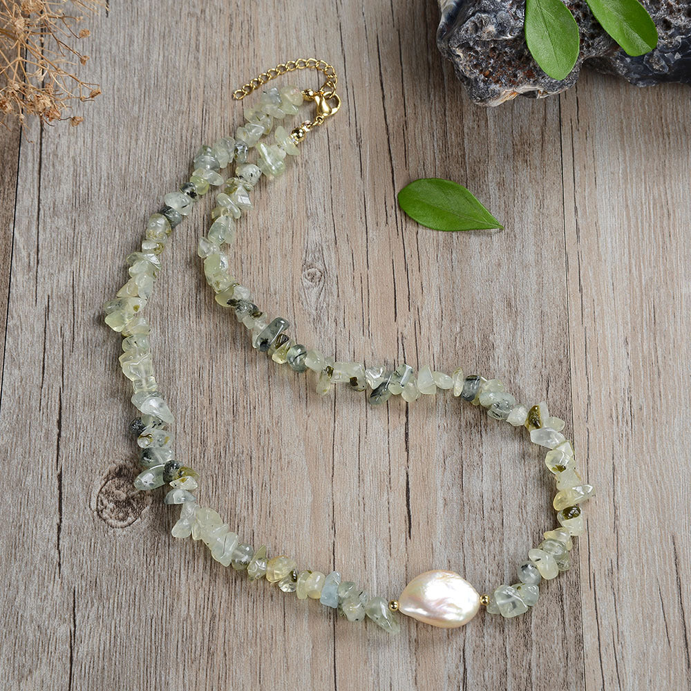 Crushed Pearl Panel Necklace