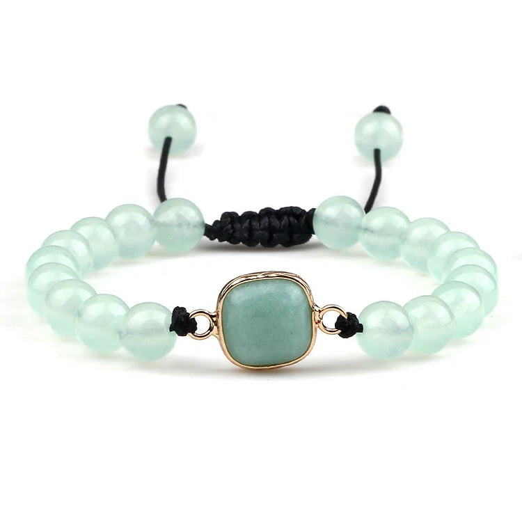 Amazonite Stone Beaded Opalite Bracelet