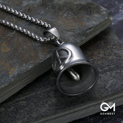 Peace Sign Bell Personality Stainless Steel Pendant