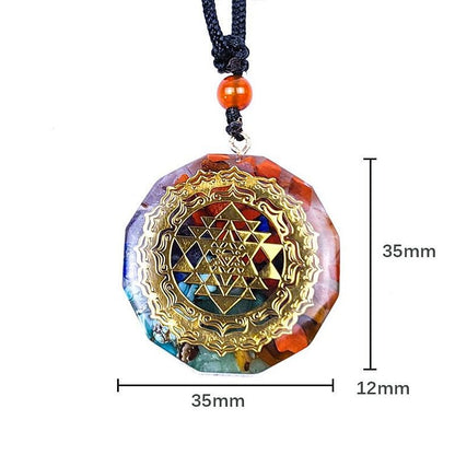 Chakra Hexagram Symbol Healing Orgone Necklace