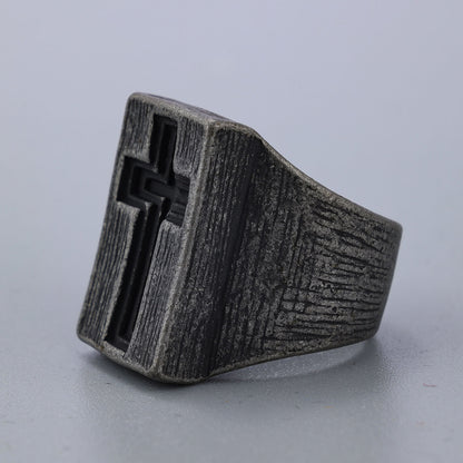 Vintage Heavy Cross Ring